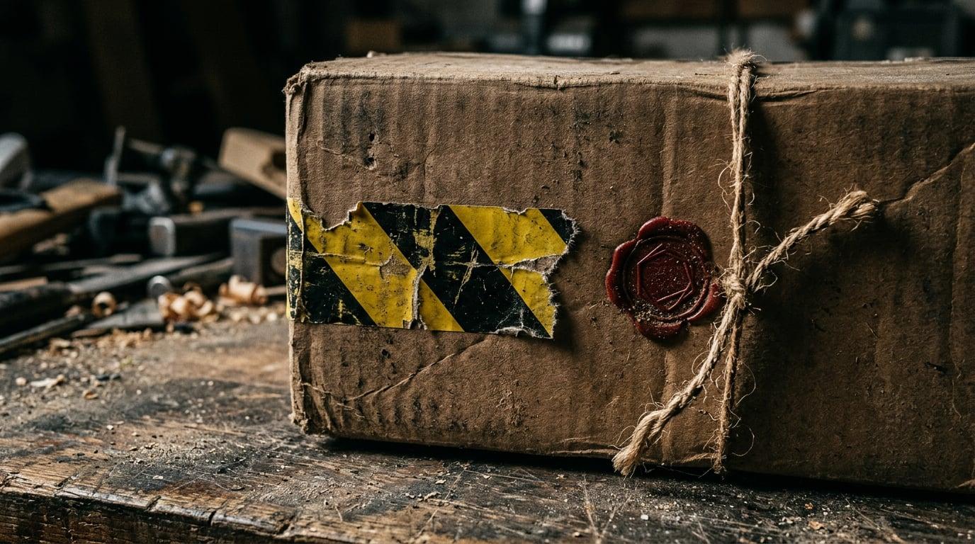 Caja de cartón kraft lista para expedición