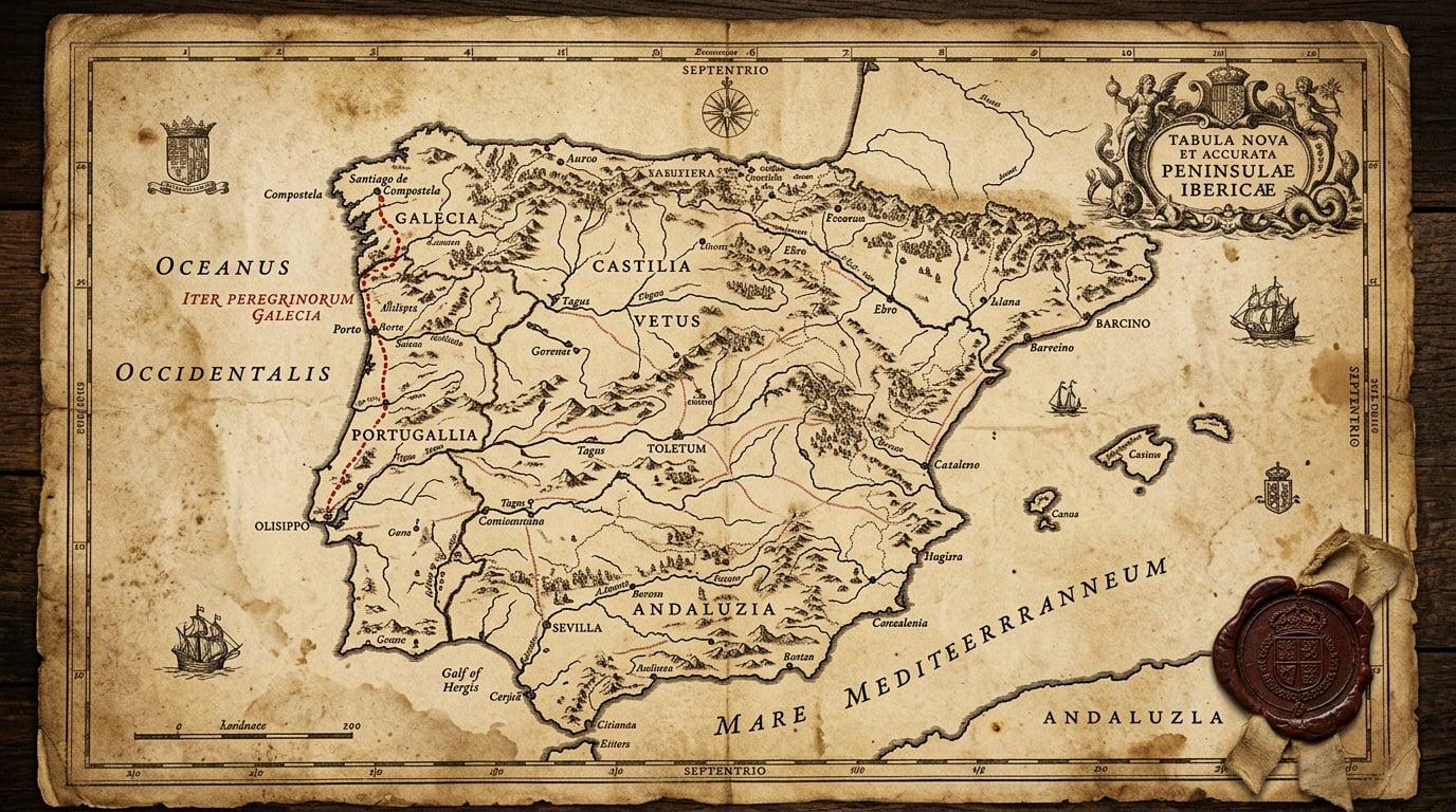 Mapa histórico tipo archivo — rutas marítimas y terrestres sugeridas