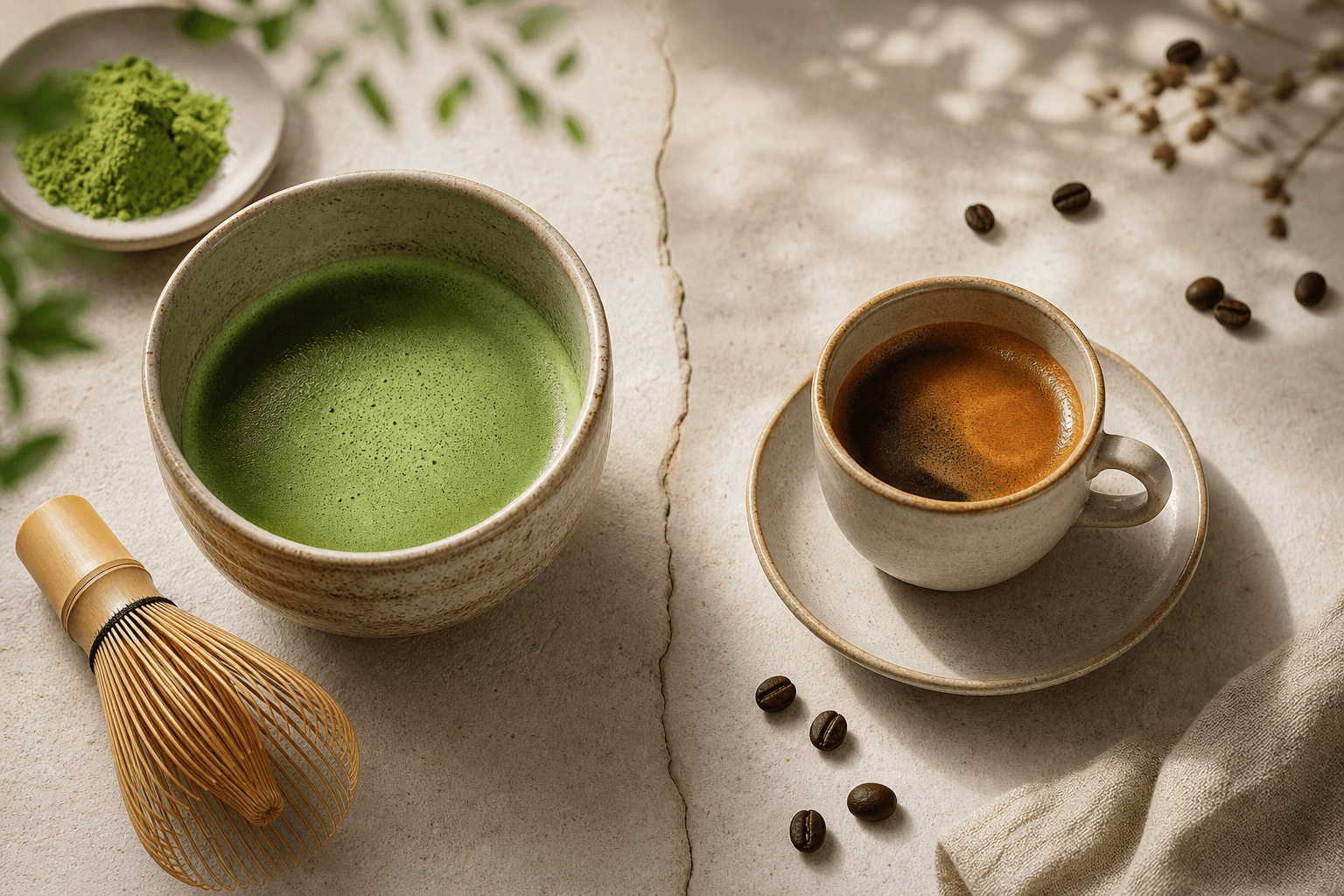 Matcha vs café: cafeína, digestión y ritual diario